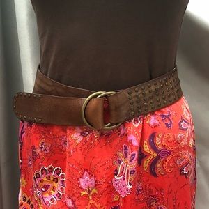Beautiful Brown Garuglieri Leather Belt NWOT
